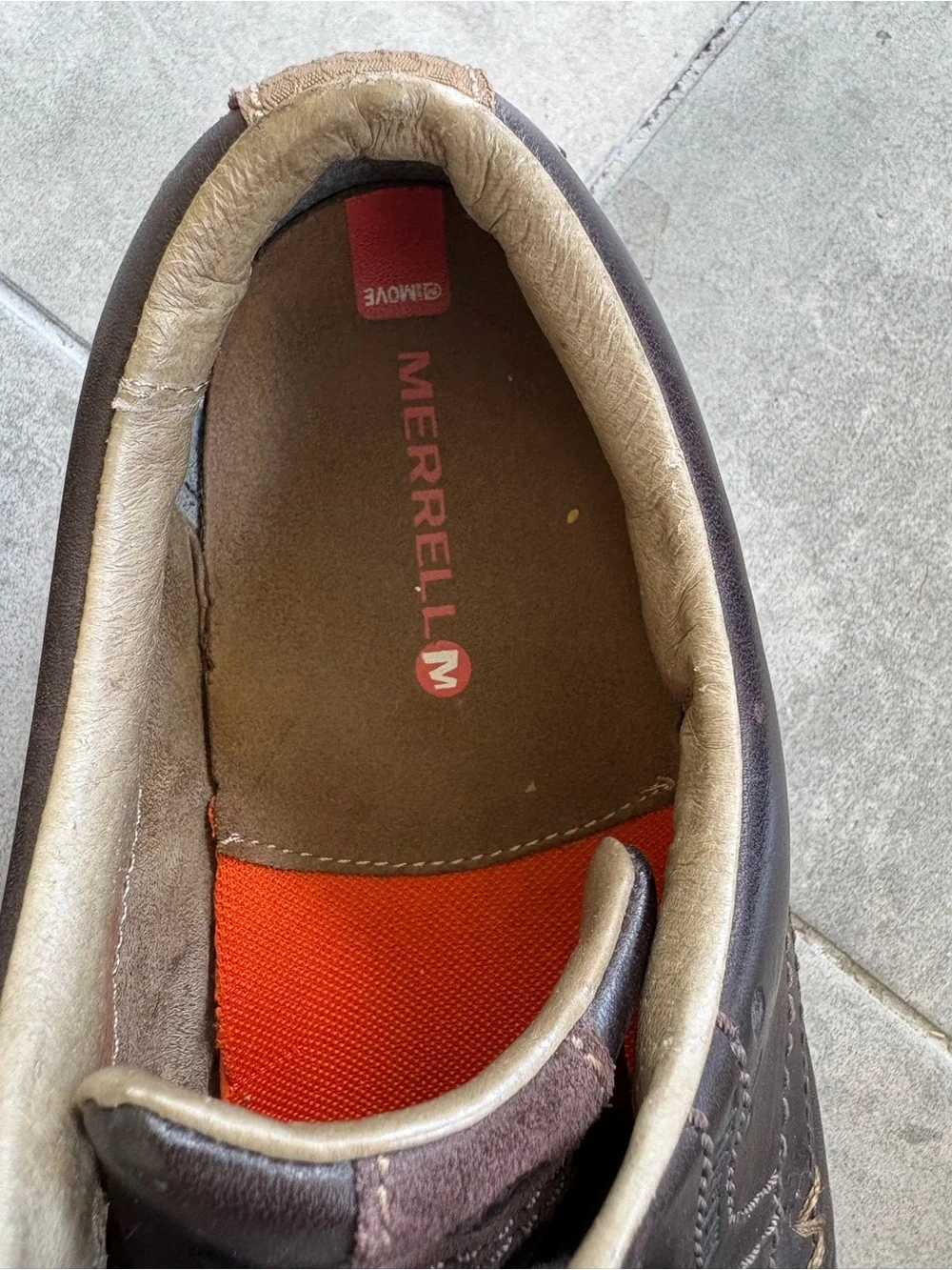 Merrell Men’s Realm Espresso Leather Lace Up Casual Walking Shoes Size 9 Work